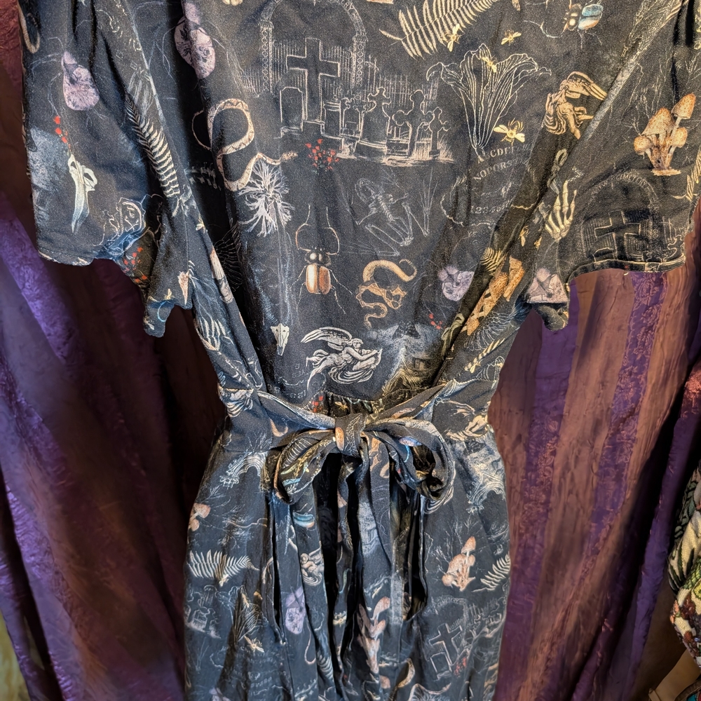 DISTURBIA Maudeline Victoriana Button Down Shirt Dress US 10 Goth Fairycore L - Picture 5 of 7